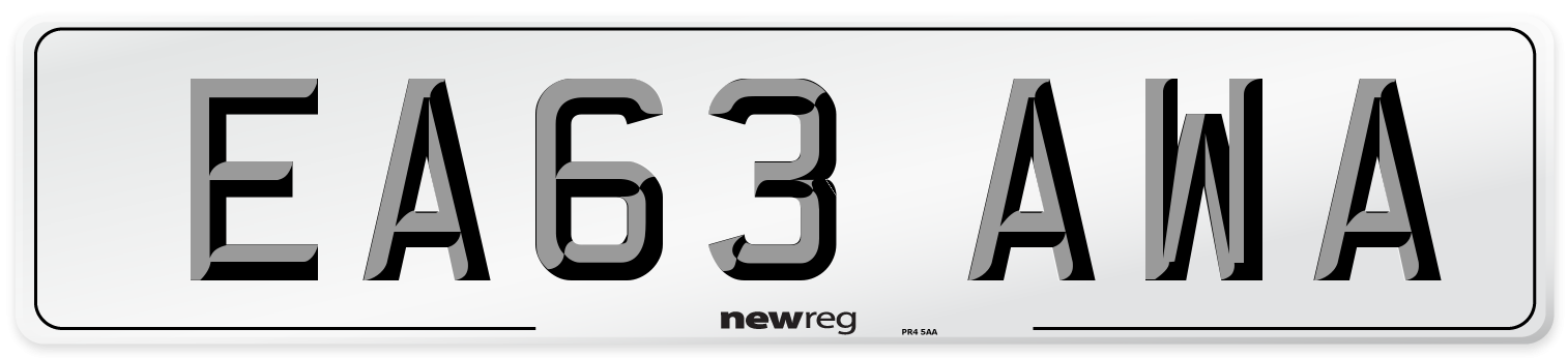 EA63 AWA Number Plate from New Reg